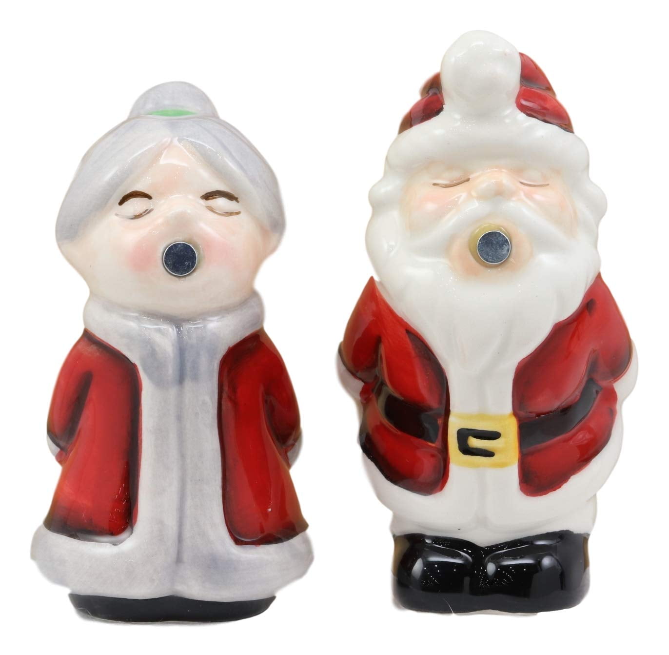 Mr /& Mrs.Garden Gnome Kissing Salt /& Pepper Shakers Magnetic Ceramic Set
