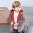 thumbnail image 5 of Likimi Toddler Boys Girls Coats Cute Bear Ears Hoods Solid Color Long Sleeve Outwear With Zipper Thick Winter Jacket Size 12-18 Months Red, 5 of 8