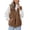 Brown, variant on Black and Friday Clothing Sales Idoravan Womens Fleece Sleeveless Jacket,Women's Solid Color Sleeveless Plush Cardigan Jacket Versatile Button Top Green XXL