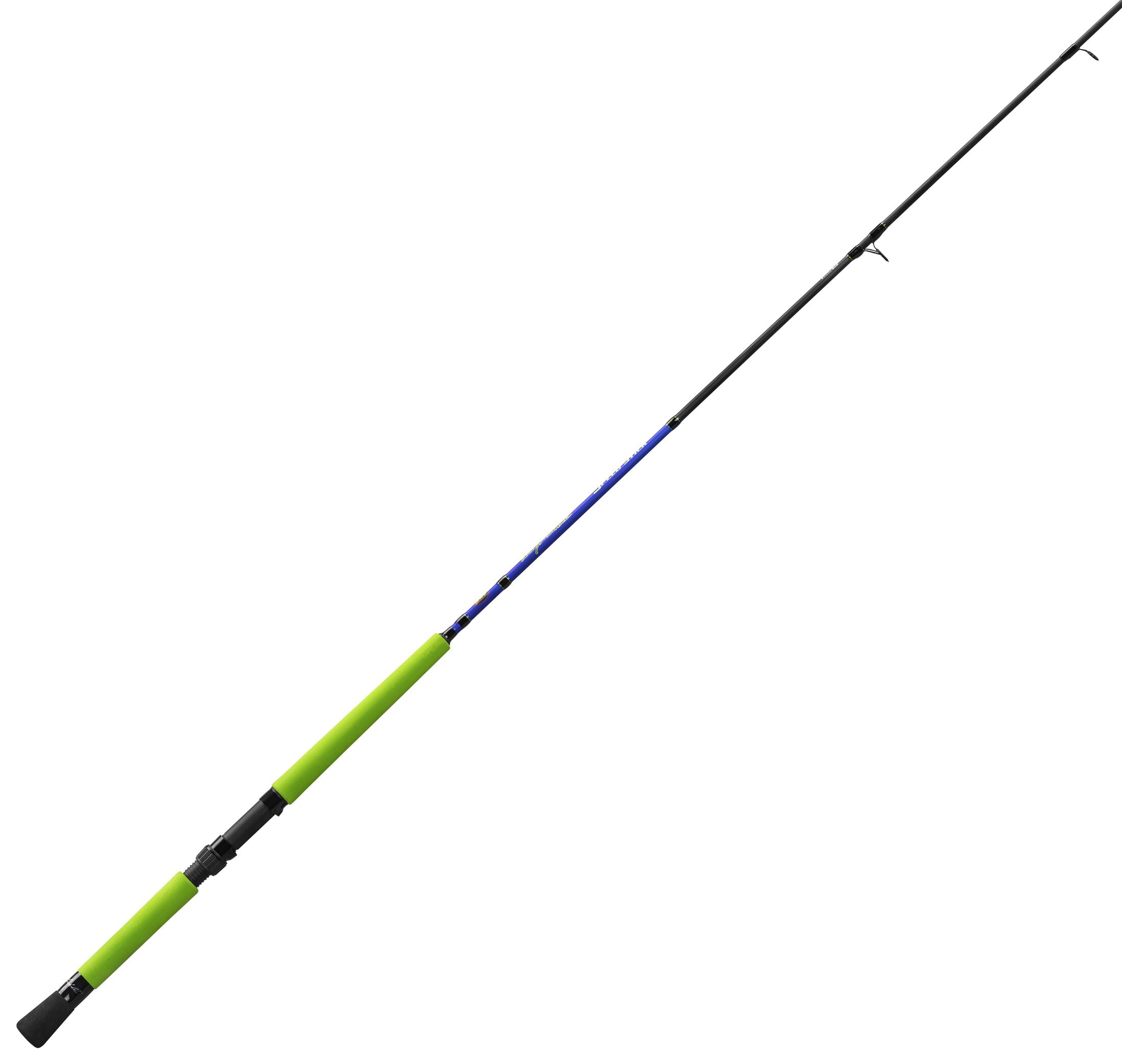 Lew's Wally Marshall Speed Stick Spinning Fishing Rod, 8-Foot 2-Piece Rod, Medium-Light Power, Green/Blue/Black