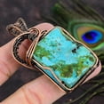 thumbnail image 4 of Natural Tibetan Turquoise Gemstone Copper Wire Wrap Gift Pendant 2.64, 4 of 4