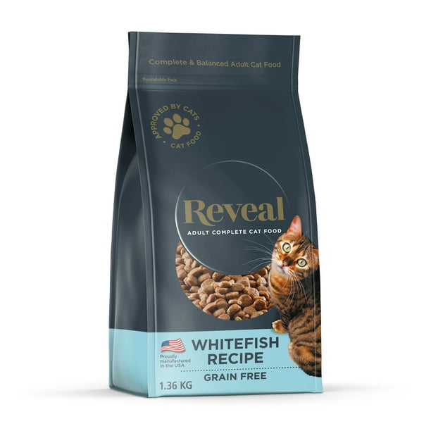 Reveal Natural Dry Cat Food, Complete & Balanced Grain Free, Whitefish Flavor, 3lb Bag