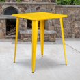 thumbnail image 3 of 31.5'' Square Green Metal Indoor-Outdoor Bar Height Table, 3 of 3
