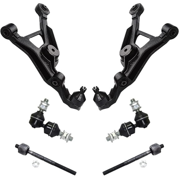 Detroit Axle - Front Lower Control Arms w/Ball Joints Sway Bars Inner Tie Rods Replacement for 1996-2006 Sebring Dodge Stratus