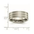 thumbnail image 6 of Titanium Brushed w/Sterling Silver Inlay 8mm Flat Band, 6 of 7