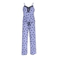 thumbnail image 4 of XIAONU Womens Pajama Set Lace-Trim Heart Print Cami Top And Pants Sweet Cozy Loungewear, 4 of 5