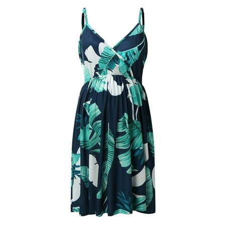 

nomeni Women Floral Print Maternity Daily Sleeveless Midi Dress Or Baby Shower