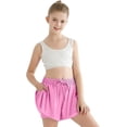 thumbnail image 4 of CARETOO Girls Flowy Athletic Shorts with Pocket Kids Spandex 2 in 1 Drawstring Butterfly Skorts for Cheer, Dance, Running, 4 of 11