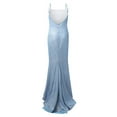 thumbnail image 6 of Fesfesfes Women Gowns Elegant Sexy Casual Solid Color Slim Sling Waist Tube Top Sleeveless Sequin Long Dress Clothes Sale, 6 of 8