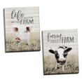 thumbnail image 2 of Gango Home Decor Country-Rustic Farm Animal Kitchen Wall Art; Two Off-White 12x16in Hand-Stretched Canvases, 2 of 6