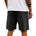 thumbnail image 4 of Nestiefly Mens Corduroy Shorts Casual Elastic Waist Drawstring Lightweight Summer Beach Shorts with Pockets Black 2XL, 4 of 4