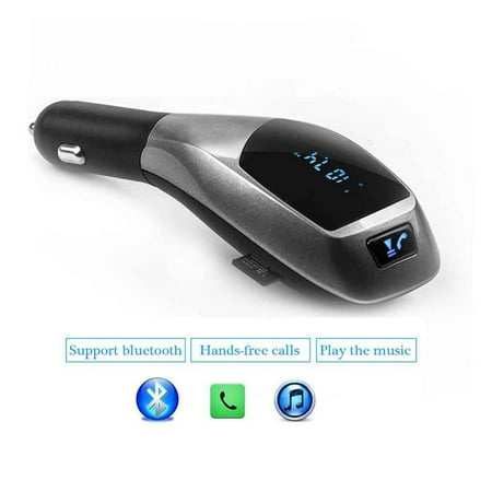 Car Kit Handsfree FM Transmitter Car MP3 Music Player support Bluetooth Hands-Free Calls For iPhone Samsung USB SD Slot Charge by USB