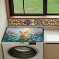 thumbnail image 4 of ZIATUBLES Washing Machine Dust Proof Top Cover Pad Multiple Washer and Dryer Top Protector Mat for Home Laundry Room Kitchen, 24 x 19.7 Inch, Rabbit Flower, 4 of 7