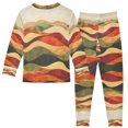 thumbnail image 2 of FORMRS Long Sleeve Top and Pants Pajama Set for Niños 2-Piece Sleepwear, Sizes 18M-8Y, Abstract Desert Pattern, 2 of 6