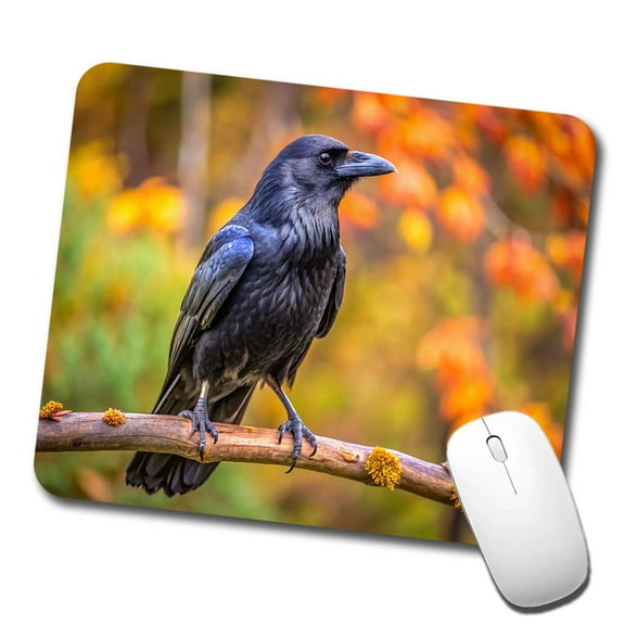 Common Raven Backyard Bird Mouse Pad Low Profile Gaming Mat