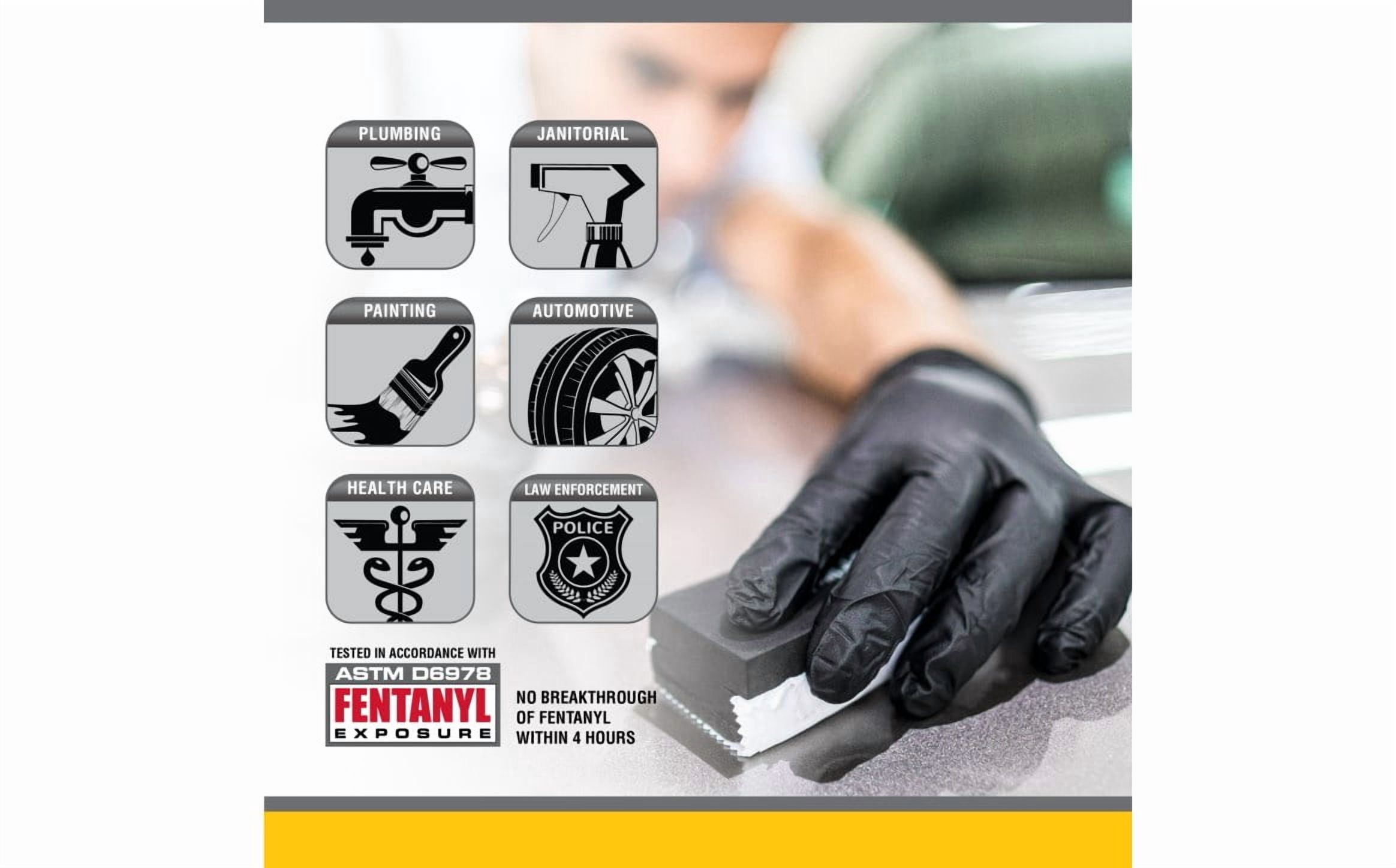 SAS RAVEN Powder-Free Black Nitrile Disposable Gloves Case of 10 Boxes