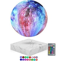 VGAzer Floating Galaxy Moon Lamp with 16 LED Colors, Levitating Galaxy Night Light , Multi-color Rotating Table Lamp Touch Control , 3D Printed Desk Moon Light Decor