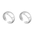 thumbnail image 2 of Guardurnaity de plata de ley 925 con estilo para hombres y mujeres, ancha brillante de moda, plata plata 2Conjunto, 2 of 6