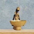 thumbnail image 3 of Estatua de dama tribal africana Escultura de dama africana Adorno decorativo de resina para Estilo C, 3 of 6