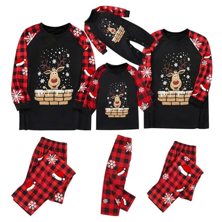 

CAICJ98 Christmas Matching Family Pajamas Sets Holiday Stay At Home Pj S With Letter Printed Tee And Car Printed Pants Loungewear