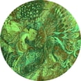 thumbnail image 1 of Ahgly Company Indoor Round Oriental Green Industrial Area Rugs, 7' Round, 1 of 4
