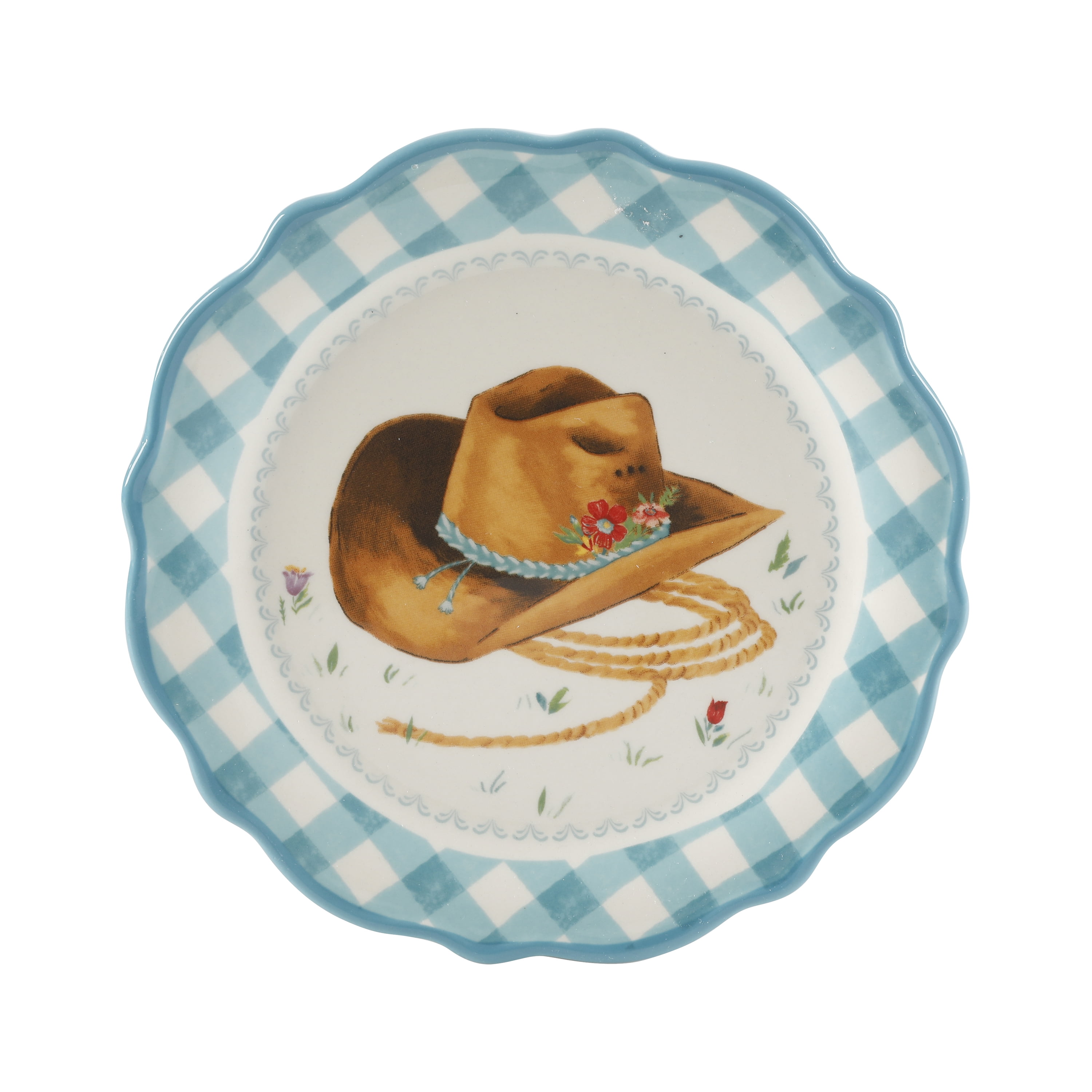 The Pioneer Woman Novelty 7-Inch Plates with Rack, 7-Piece Set