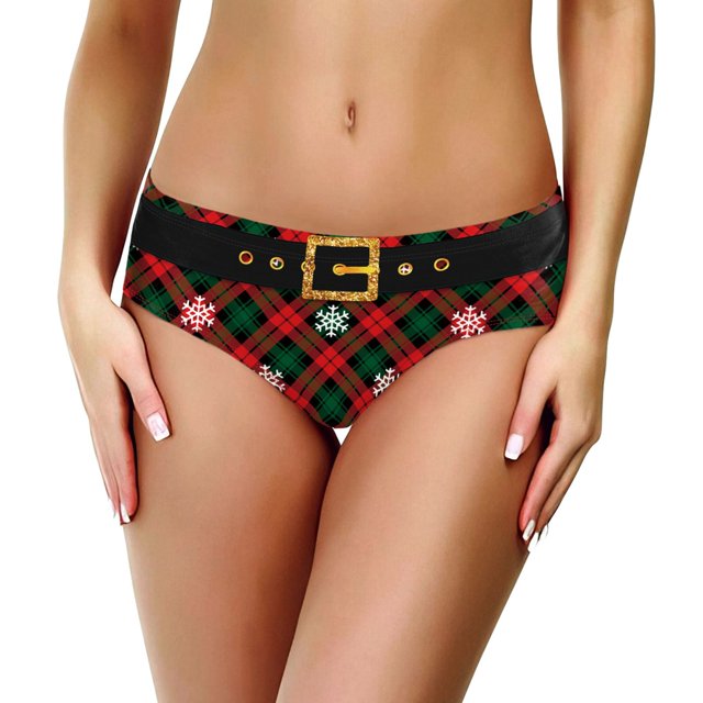 Ropa interior mujer Gibobby algodón estampado navideño calzoncillos sexis cortos animados Digital Negro S