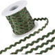 thumbnail image 1 of Cinta metálica RIC Rac de 16,4 yardas/15 m, flecos ondulados verdes brillantes de 1/4 de pulgada, cinta tejida en zigzag, 1 of 9