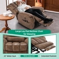 thumbnail image 4 of VIVIJASON Tall Man Large Dual Motor Power Lift Recliner Chair with Extended Footrest, Overstuffed Lay Flat Sleeper Electric Recliner W/Heat & Massage, Lumbar Pillow, USB & Type-C Ports, Brown, 4 of 8