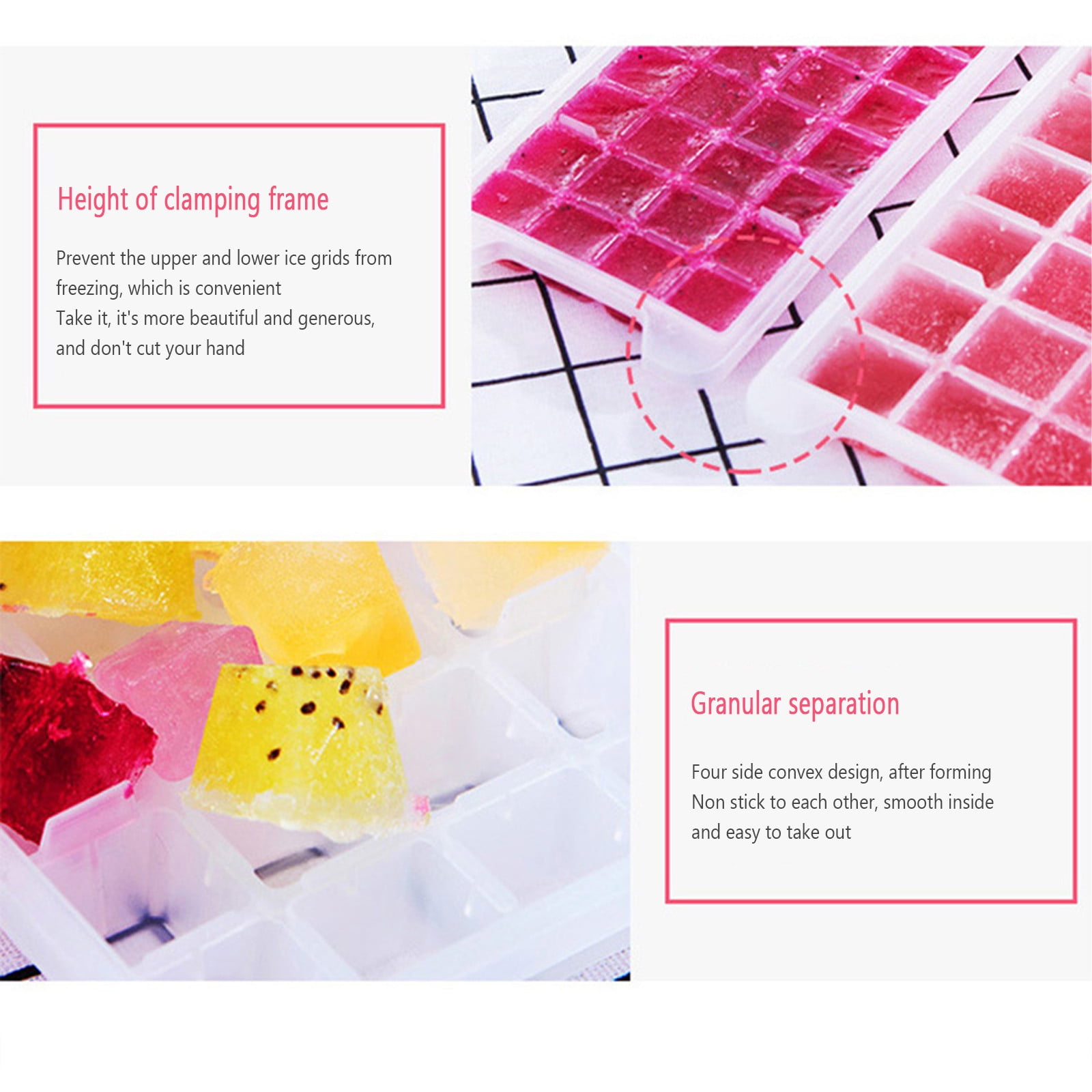 Weloille Silicone Ice Tray Beverage Refrigerator Mini Ice Maker Mini Fridge Soap Molds Mini Freezer Cake Silicone Molds Household Ice Tray Silica Gel Ice Box Whisky