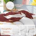 thumbnail image 4 of Red Marble Duvet Cover Set California King Size Gold Foil Modern Abstract Minimalist Art Soft Lightweight Comforter Covers 4 Piece Bedding Set with 1 Duvet Cover 1 Bed Sheet & 2 Pillow Shams, 4 of 8