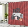 thumbnail image 4 of Ambesonne Film Theme Shower Curtain, Drink and Pop Corn Movie, 69"Wx70"L, Pale Maroon and Pale Grey, 4 of 4