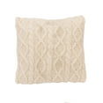 thumbnail image 2 of HiEnd Accents  Cream Cable Knit 18-inch Square Throw Pillow, 2 of 2