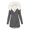 Grey, variant on Women Winter Cotton Coat Plus Size Faux Fur Hood Fleece-lined Zip-up Press Button Closure Jacket Windproof Mid Length Slim Fit Outerwear