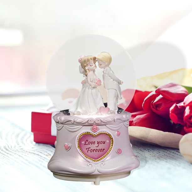 Caja de música con bola de , juguete musical LED, práctico adorno de escritorio, pieza de exhibición de mesa para novia, mujer, regalo de boda estilo B