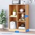thumbnail image 2 of IOTXY 3 Tier 5 Cubes 19.7 Inch Wide Bookcase Display Cabinet with Base, Pear Yellow, 2 of 5