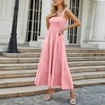 thumbnail image 4 of PENGXIANG Femmes Maxi Robe d'Été Casual Boho Sans Manches Spaghetti Sangle Smocked Longues Robes de Plage Soleil, 4 of 7