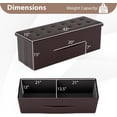 thumbnail image 3 of CZMDZH 43 Inches Folding Storage Ottoman Bench, Upholstered PU Leather Storage Chest with Side Pocket, Padded Seat, End of Bed Bench, Dark Brown, 3 of 9