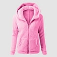 thumbnail image 2 of Wangmeiwg Women's Sweatshirts Women's Hooded Jacket Winter Warm Wool Blend Zippered Sweater Coat Outerwear for Cold Weather Hot Pink S, 2 of 5