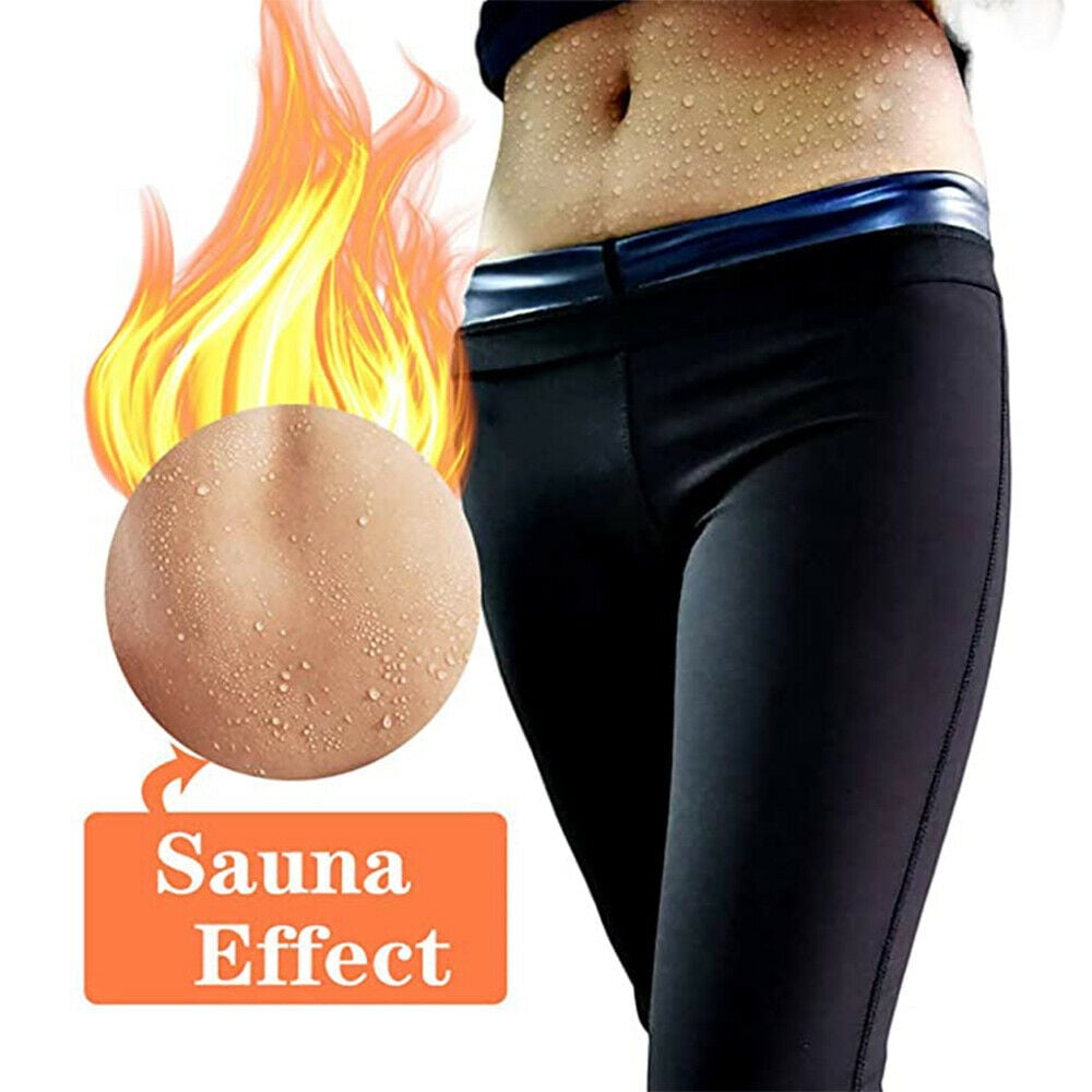 Women Sauna Weight Loss Sweat Pants Neoprene Slimming Workout Capri High Waist Trainer Leggings with Pocket Hot Fat Burning 