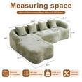 thumbnail image 2 of 104.7" Cloud Sectional Sofa, L-Shaped Chenille Fabric Modular Couch with Deep Memory Foam Seat, No Assembly Modern Curved Couch for Living Room, Green, 2 of 7