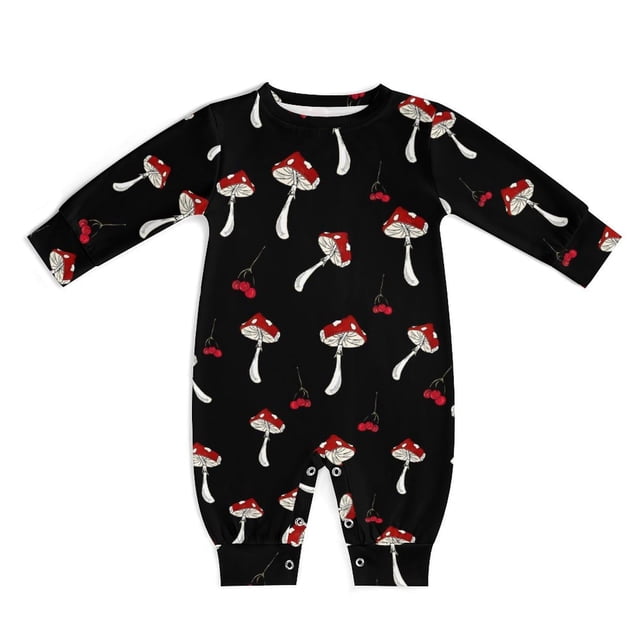 Mameluco para bebé AuHomeA Mushroom, manga larga, 18-24 m, algodón