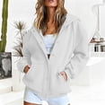 thumbnail image 2 of Trendfront Womens Snap Button Hooded Jacket Long Sleeve Longline Sweatshirt Front Closure With Side Pockets Relaxed Casual Wear, 2 of 6