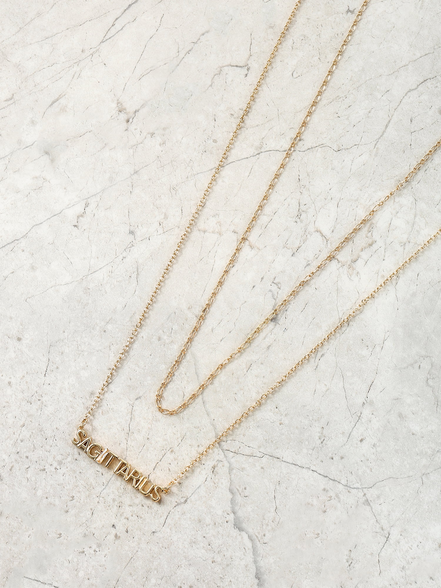 Time and Tru Goldtone Zodiac Necklace Set, 2 Pieces, Sagittarius