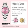 thumbnail image 3 of Women Watch Classic Quartz Wristwatch for Woman Solid Stainess Steel Band Luminous Pointer 3ATM Waterproof Watch Gift for Women, 3 of 8