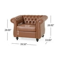 thumbnail image 3 of Fauteuil Chesterfield Traditionnel, Brun Cognac et Brun Foncé, 3 of 8