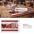 thumbnail image 3 of Placemats Set of 4, Red Valentine's Day Woven Placemat, Linen Place Mats for Kitchen/Dining Tables, Love Heart Roses Leaves Rustic Washable Table Mats for Party, 3 of 8