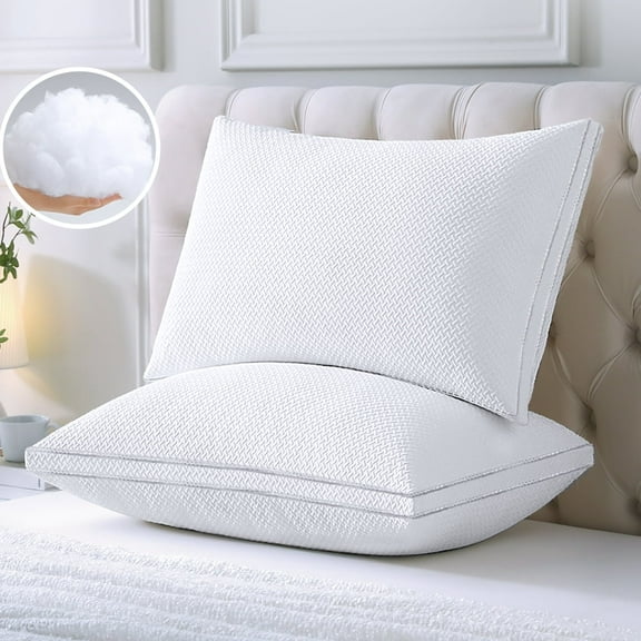 Hotel Collection Bed Pillows 2 Pack Pillows Bamboo Fiber Cooling Sleeping Pillows for Stomach Side Back Sleepers - King
