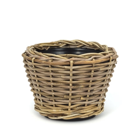 Set of 6 Small Round Woven Planter