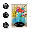 thumbnail image 2 of Evergreen Flag, Blue Glass Floral Welcome House Linen Flag, 44'' x 0.69'' inches, 2 of 5